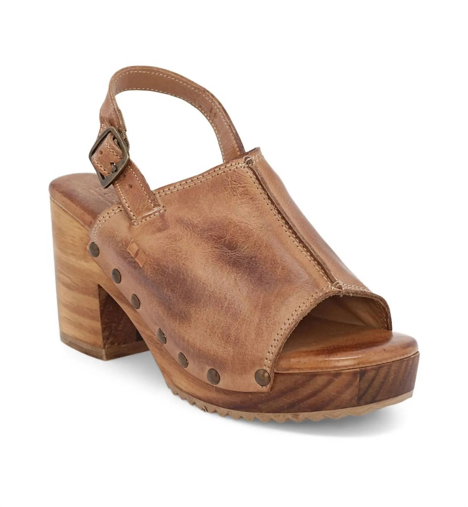 Marie Wood Heel In Tan Dd