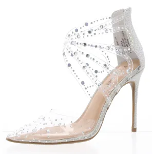 Mariposa Womens Slip On Stiletto Ankle Strap