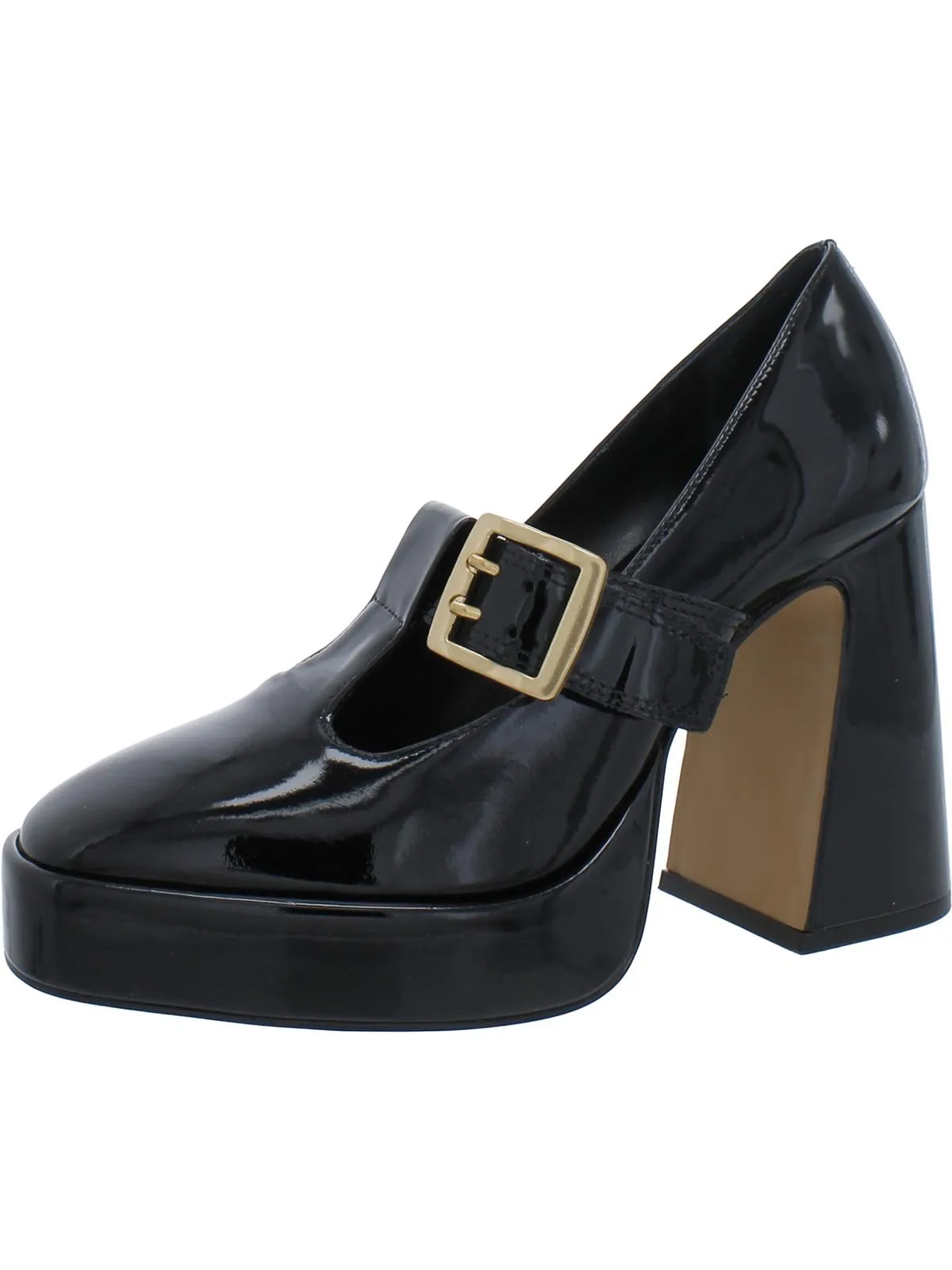 Marocean Womens Patent Leather Platform Mary Jane Heels