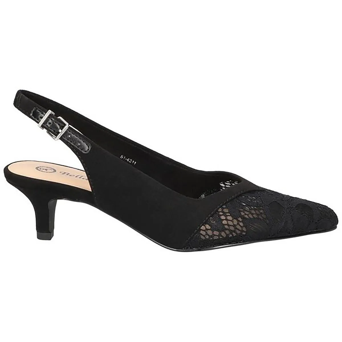 Marquette  Womens Adjustable Faux Suede Slingback Heels