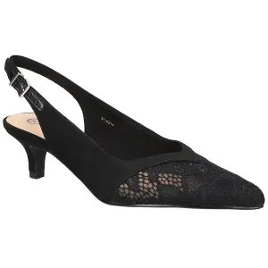 Marquette  Womens Adjustable Faux Suede Slingback Heels