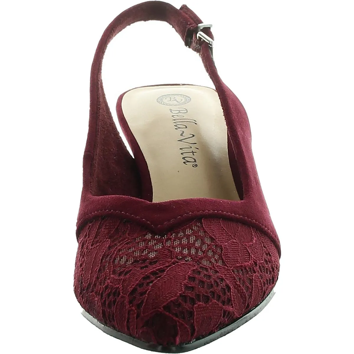 Marquette Womens Adjustable Faux Suede Slingback Heels