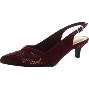 Marquette Womens Adjustable Faux Suede Slingback Heels