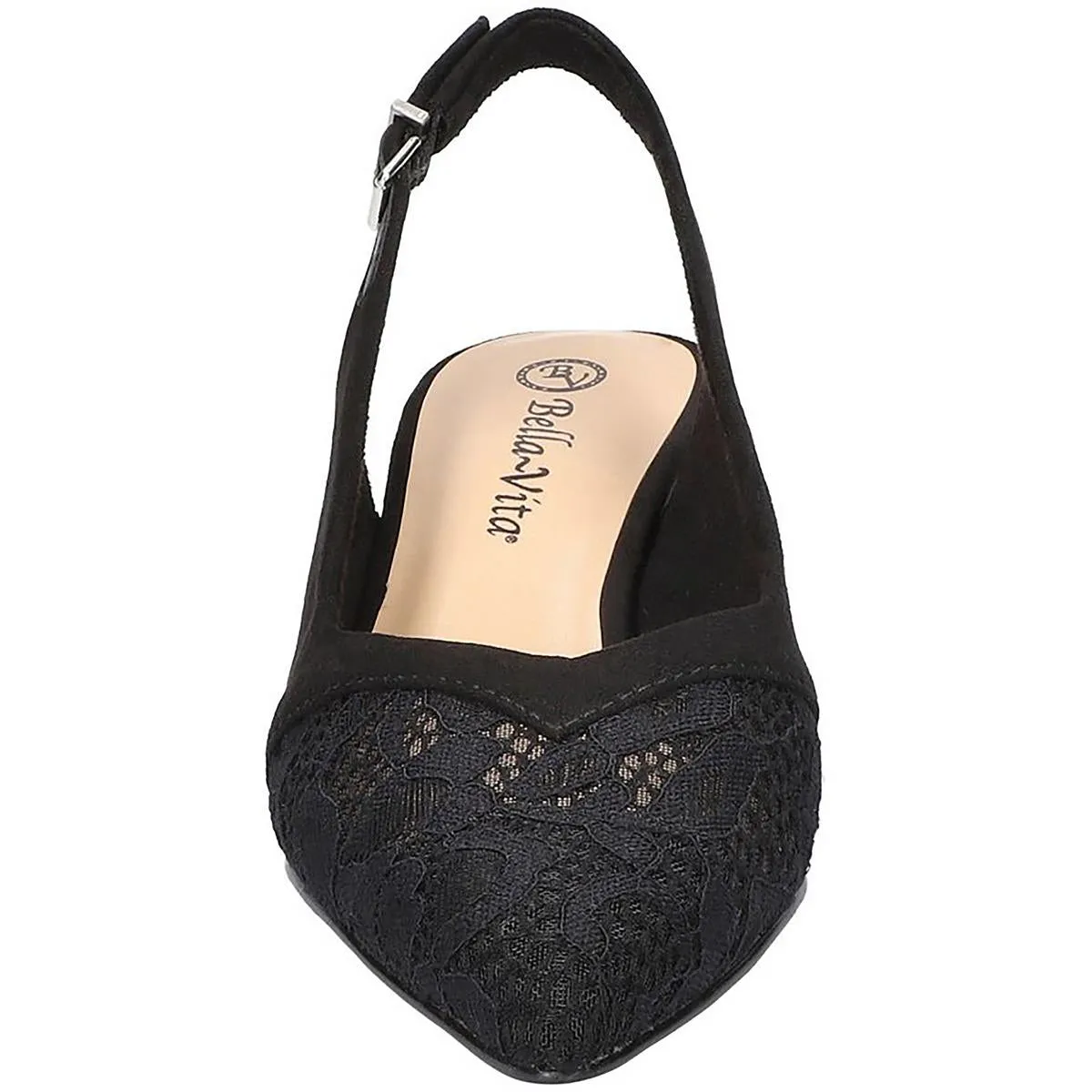 Marquette  Womens Adjustable Faux Suede Slingback Heels