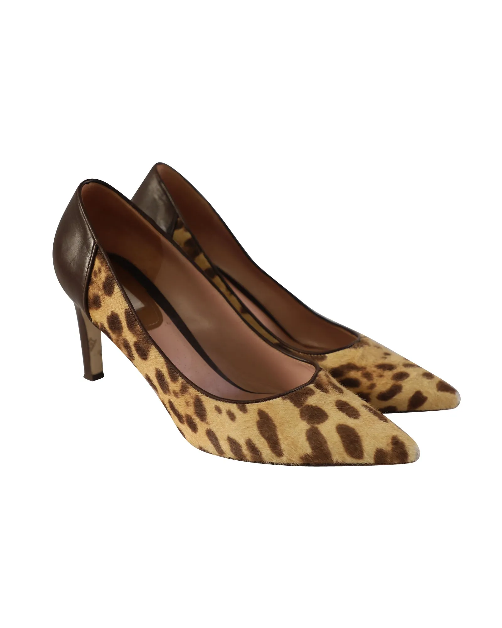 Max Mara Leopard Print Pony Style Pumps in Multicolor Leather