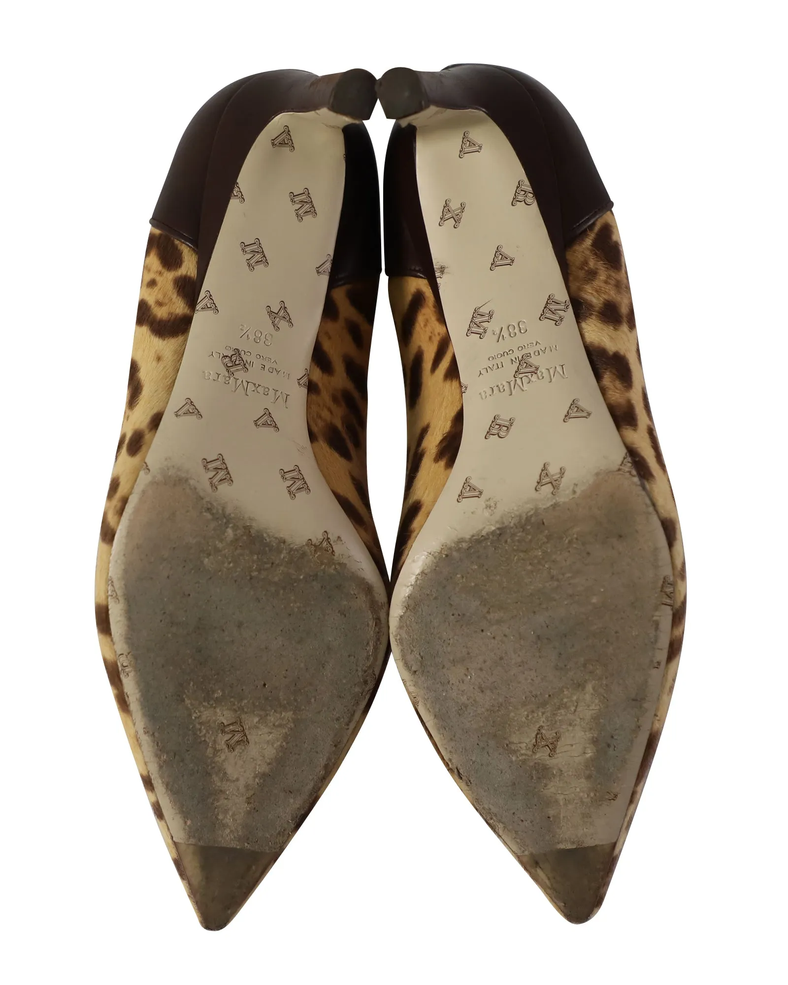 Max Mara Leopard Print Pony Style Pumps in Multicolor Leather