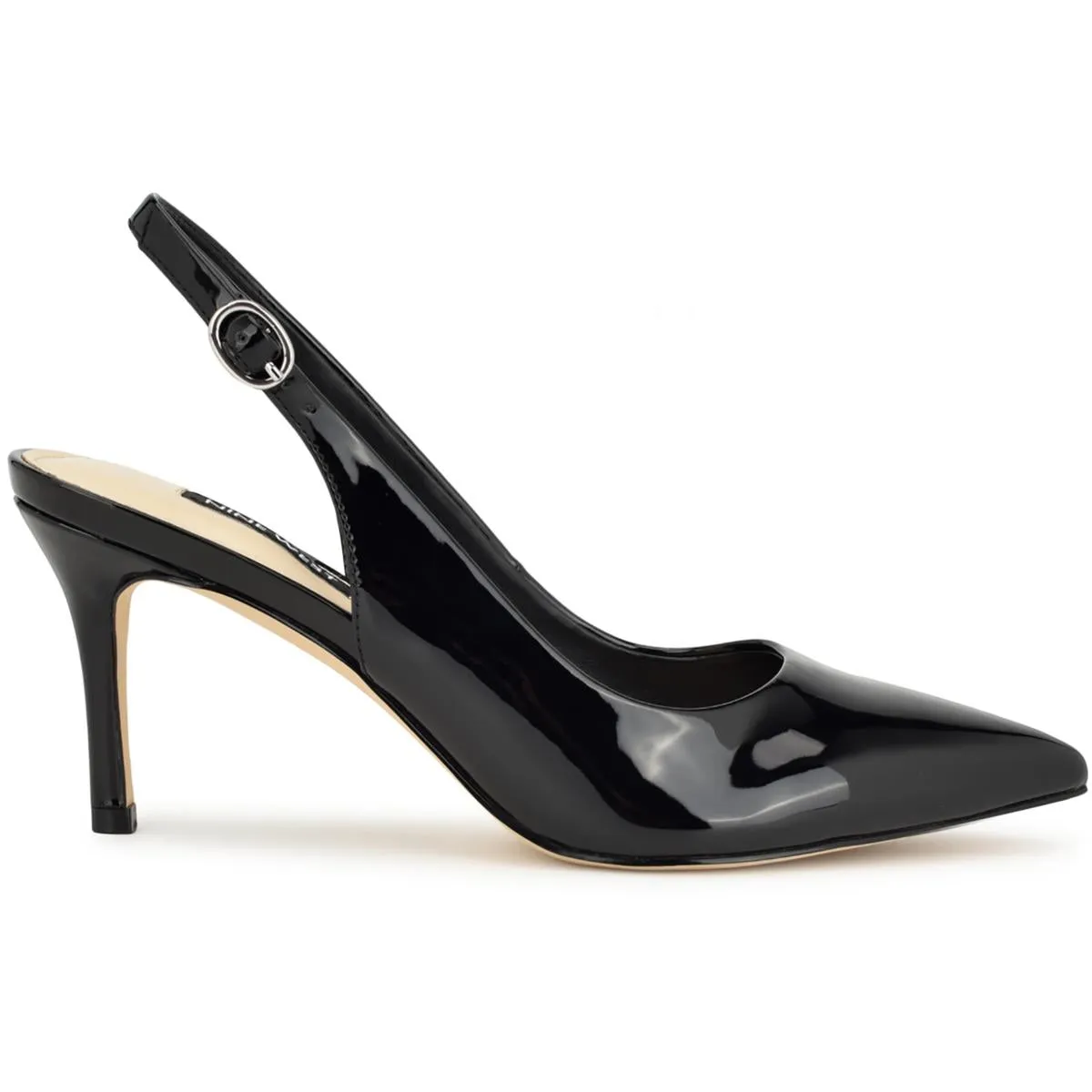 Menora 3 Womens Patent Pointed Toe Slingback Heels