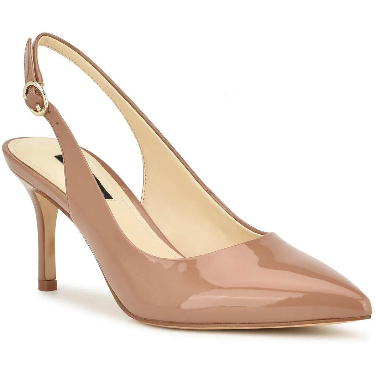 Menora 3 Womens Patent Pointed Toe Slingback Heels