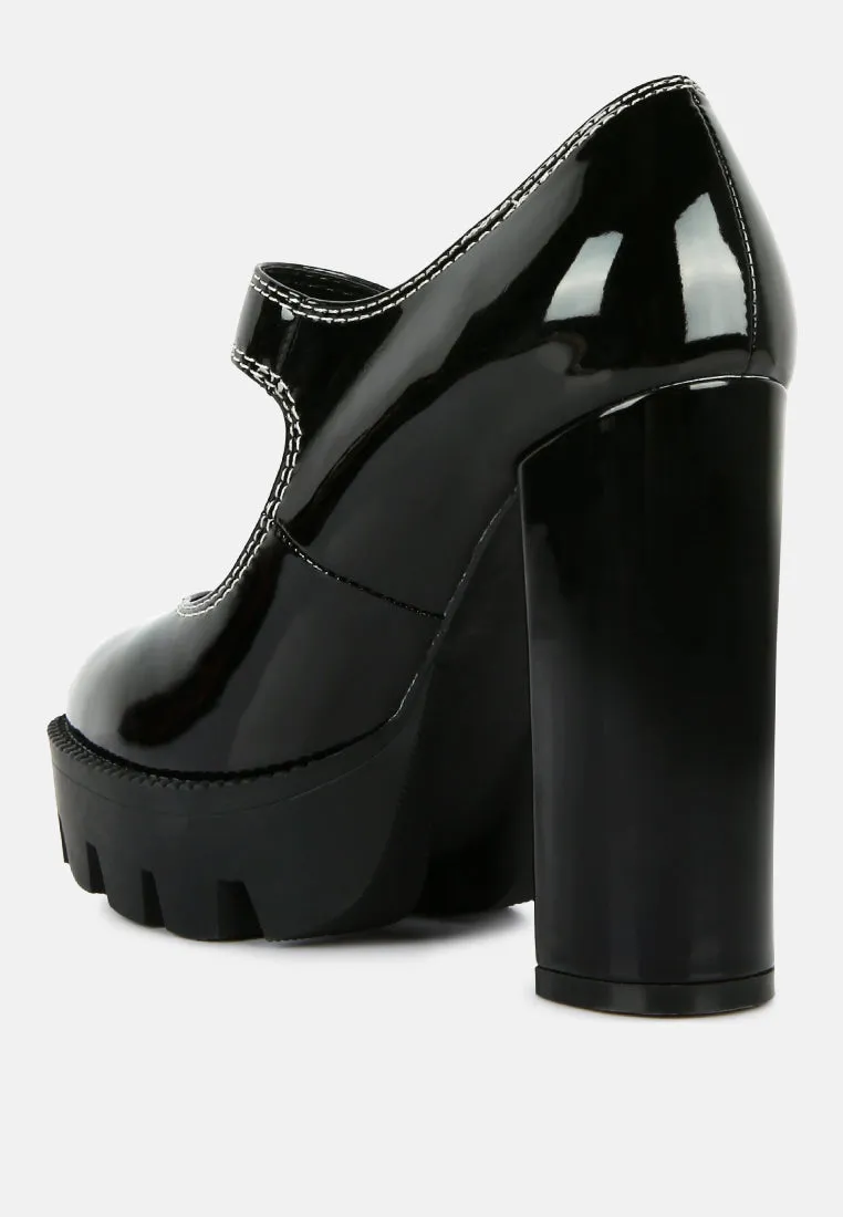 millenial bug patent high heeled mary jane shoes