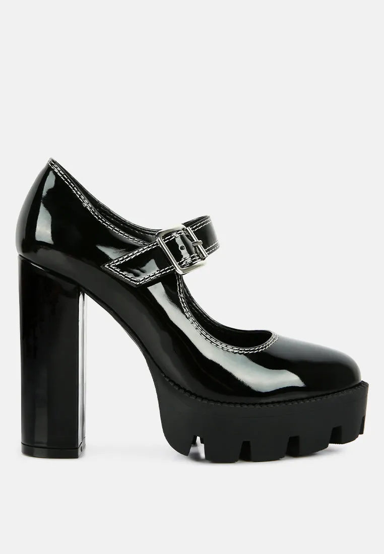 millenial bug patent high heeled mary jane shoes