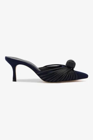 Mini Valerie Pump In Navy Suede and Black Leather