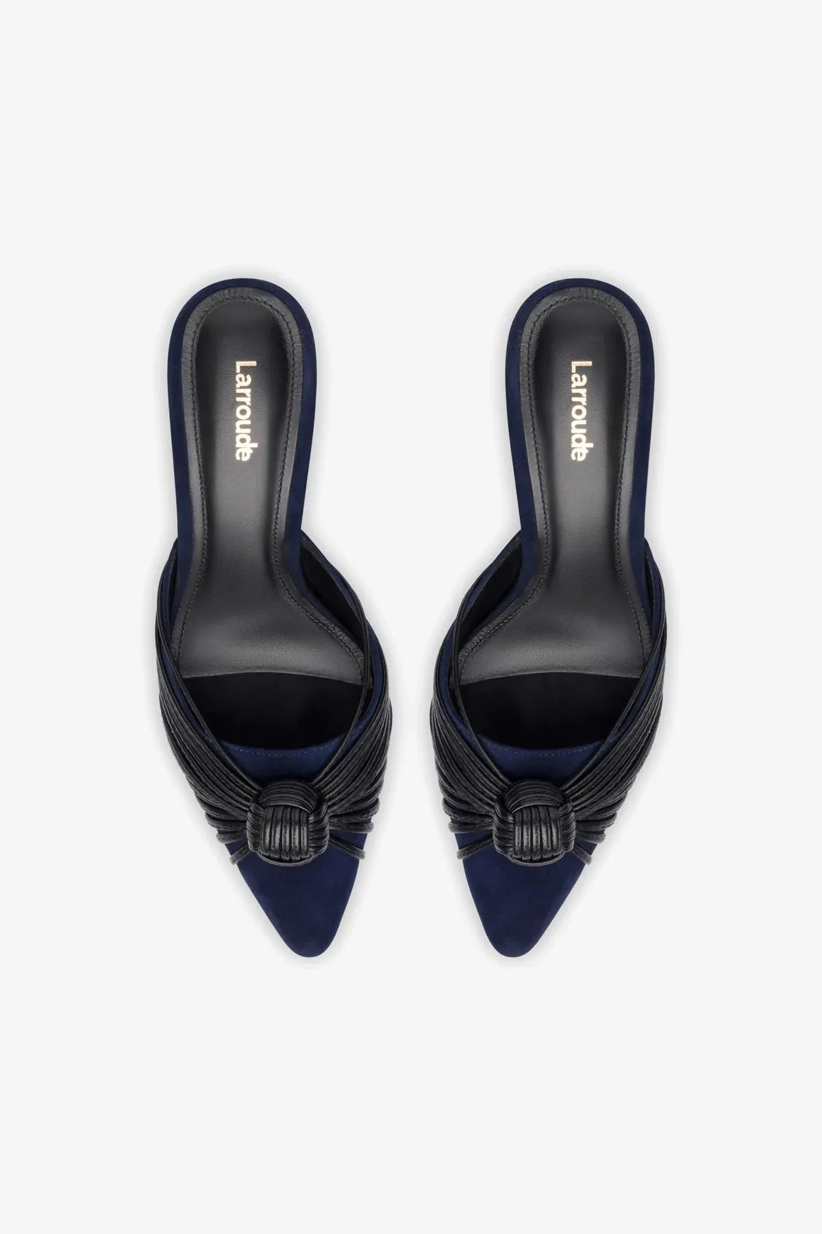 Mini Valerie Pump In Navy Suede and Black Leather