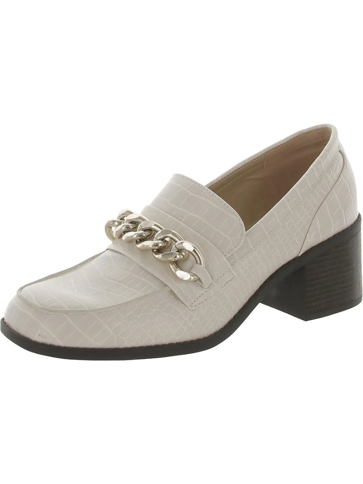 Misha 3 Womens Round Toe Slip On Loafer Heels