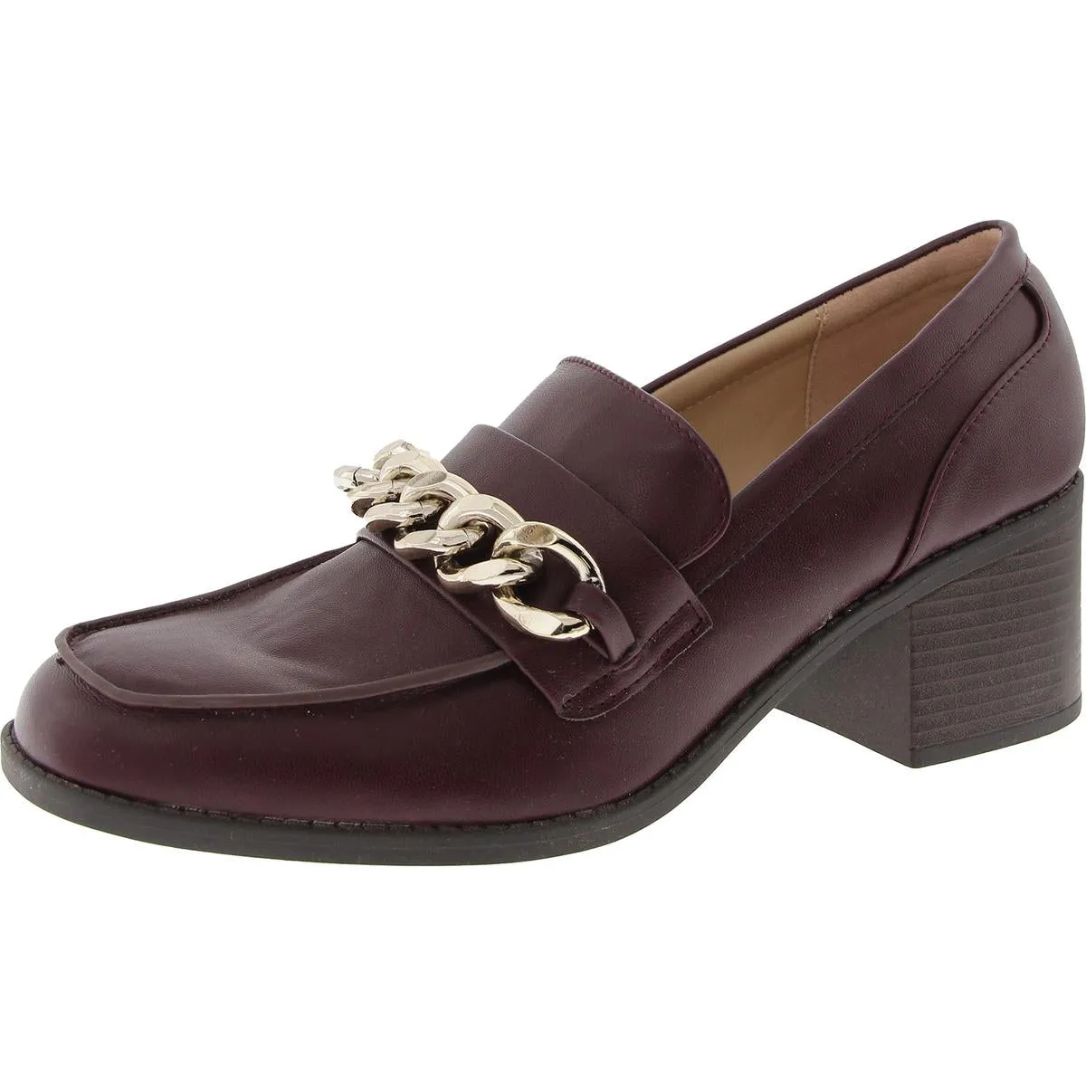 Misha 3 Womens Round Toe Slip On Loafer Heels