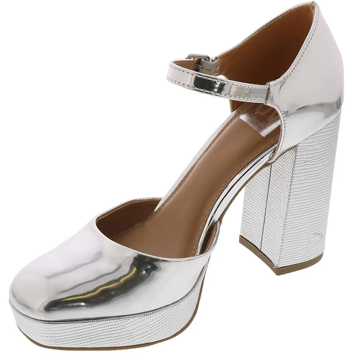 Moesha Womens Faux Leather Ankle Strap Block Heels