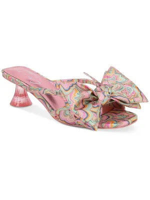 Natalina Womens Padded Insole Bow Kitten Heels