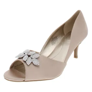 Niella Womens Metallic Peep-Toe Evening Heels
