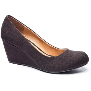 Nima Womens Solid Round Toe Wedge Heels
