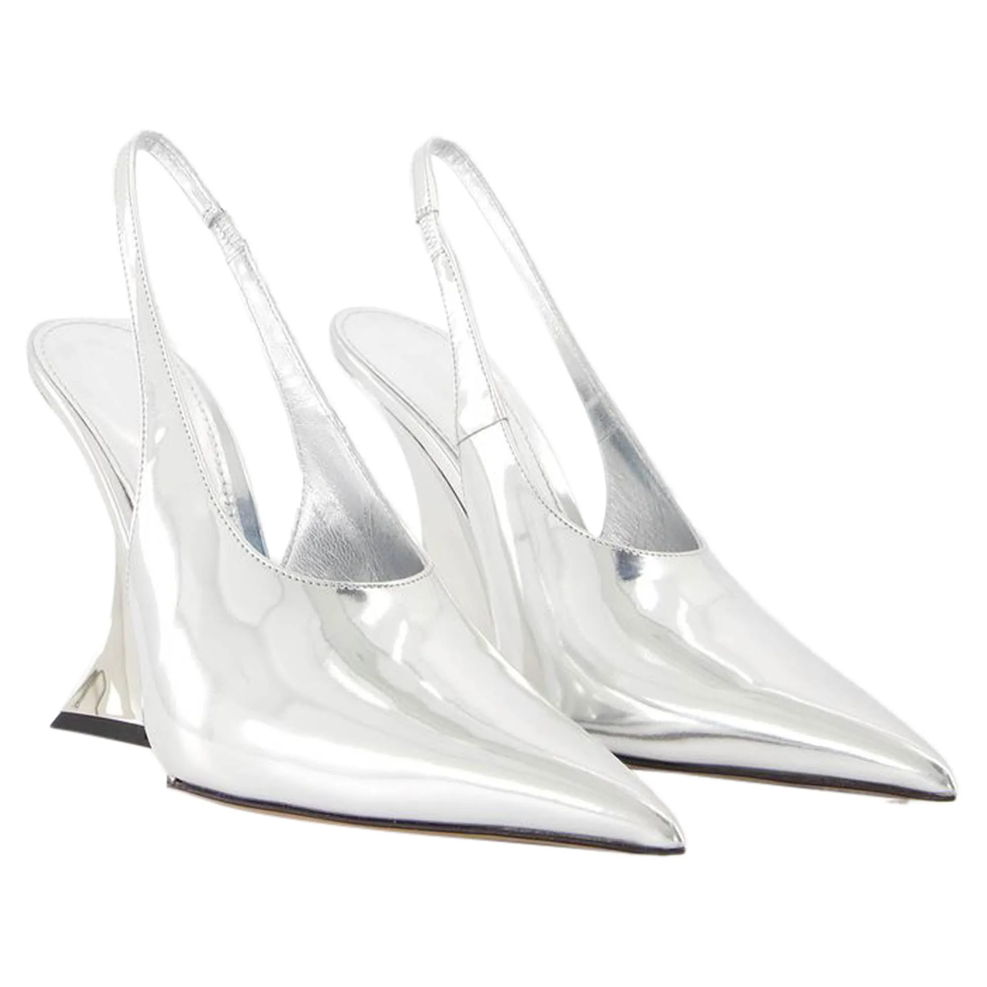 Nina Slingback Pumps - Paris Texas - Leather - Silver