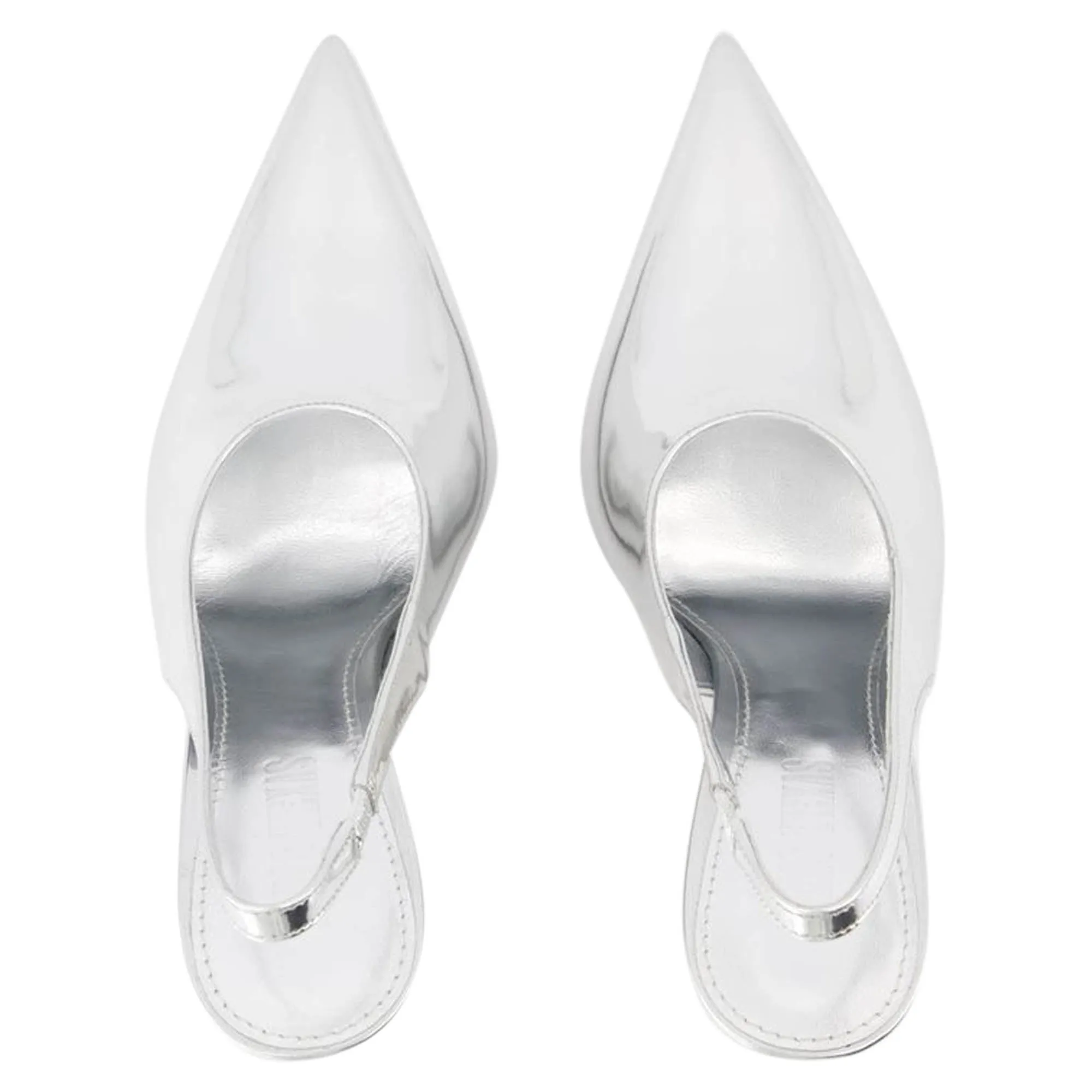 Nina Slingback Pumps - Paris Texas - Leather - Silver