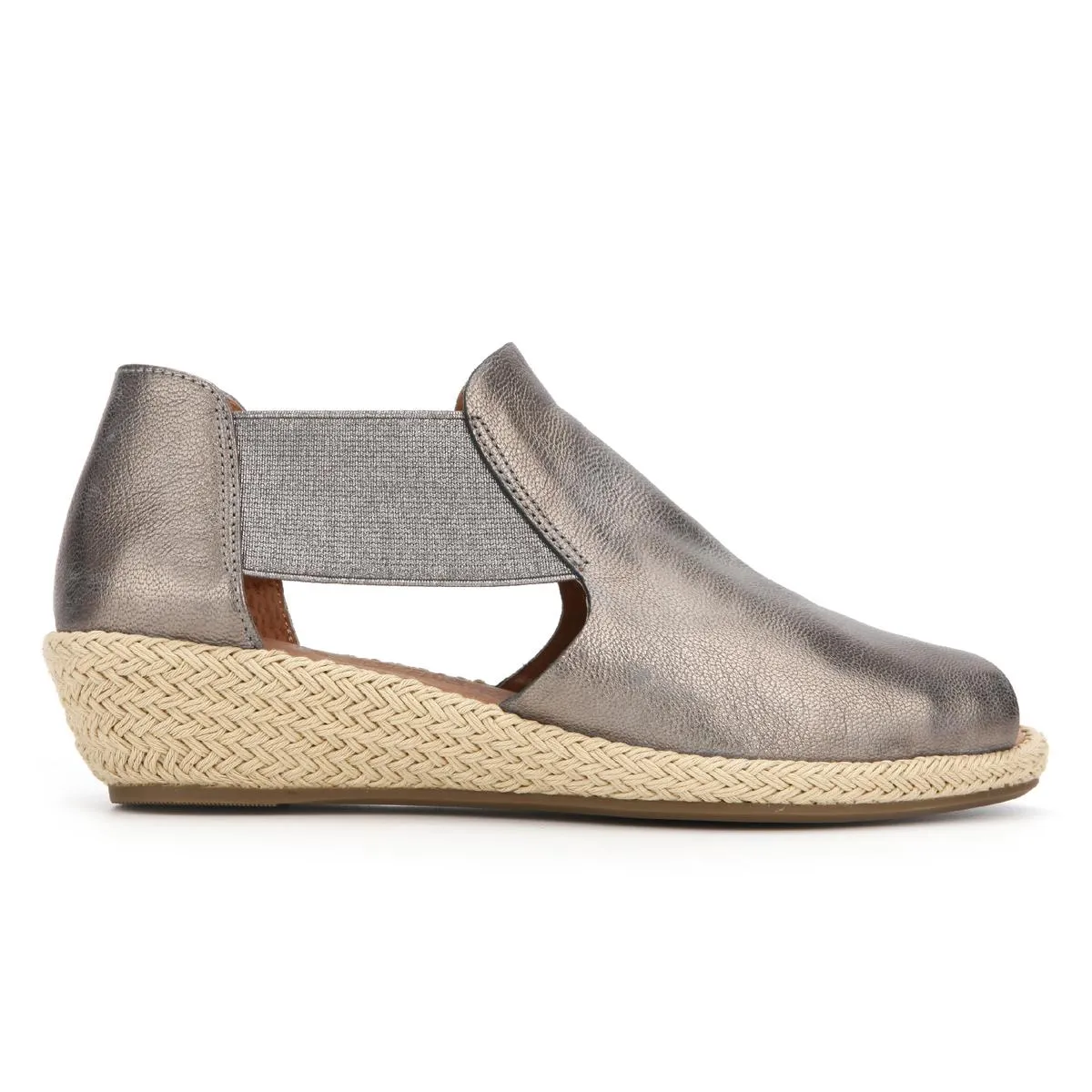 Noa Womens Leather Open Toe Wedge Heels