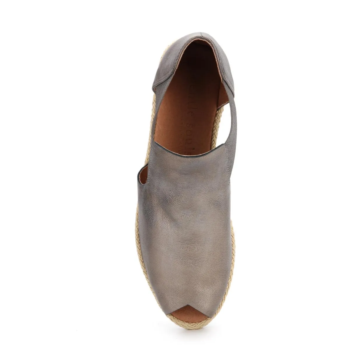 Noa Womens Leather Open Toe Wedge Heels