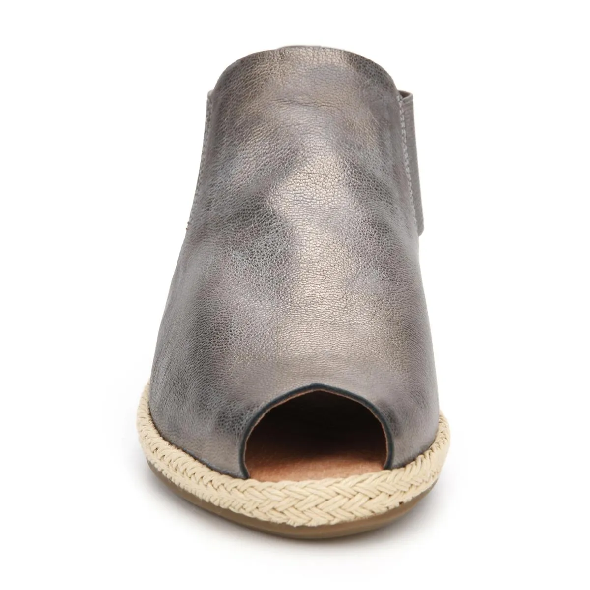 Noa Womens Leather Open Toe Wedge Heels
