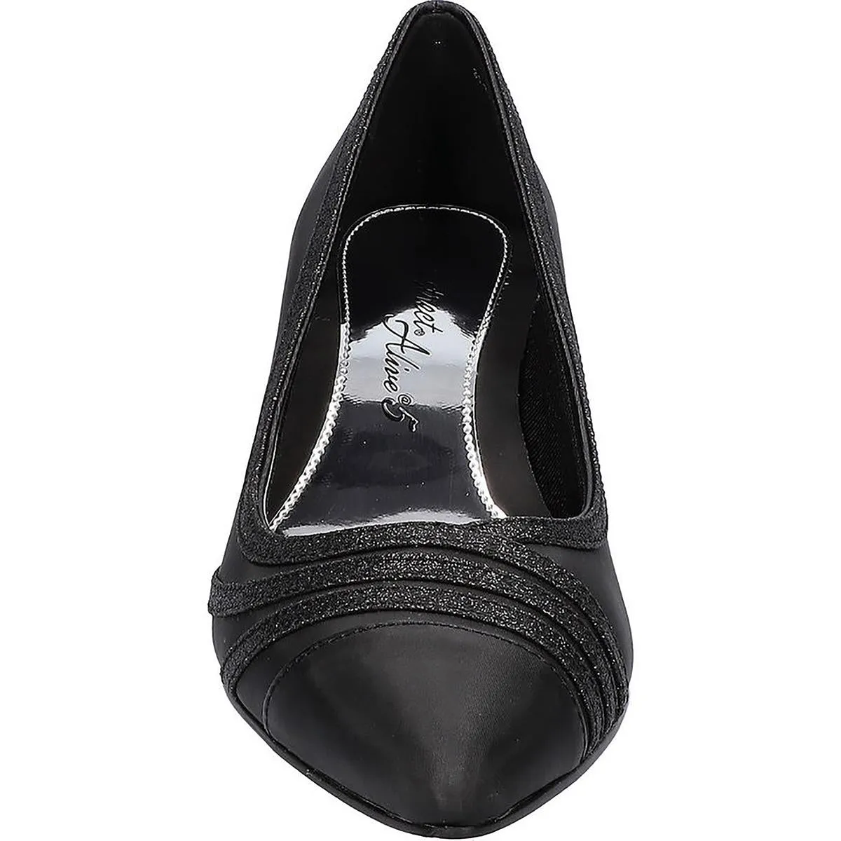 Nobel Womens Satin Glitter Pumps