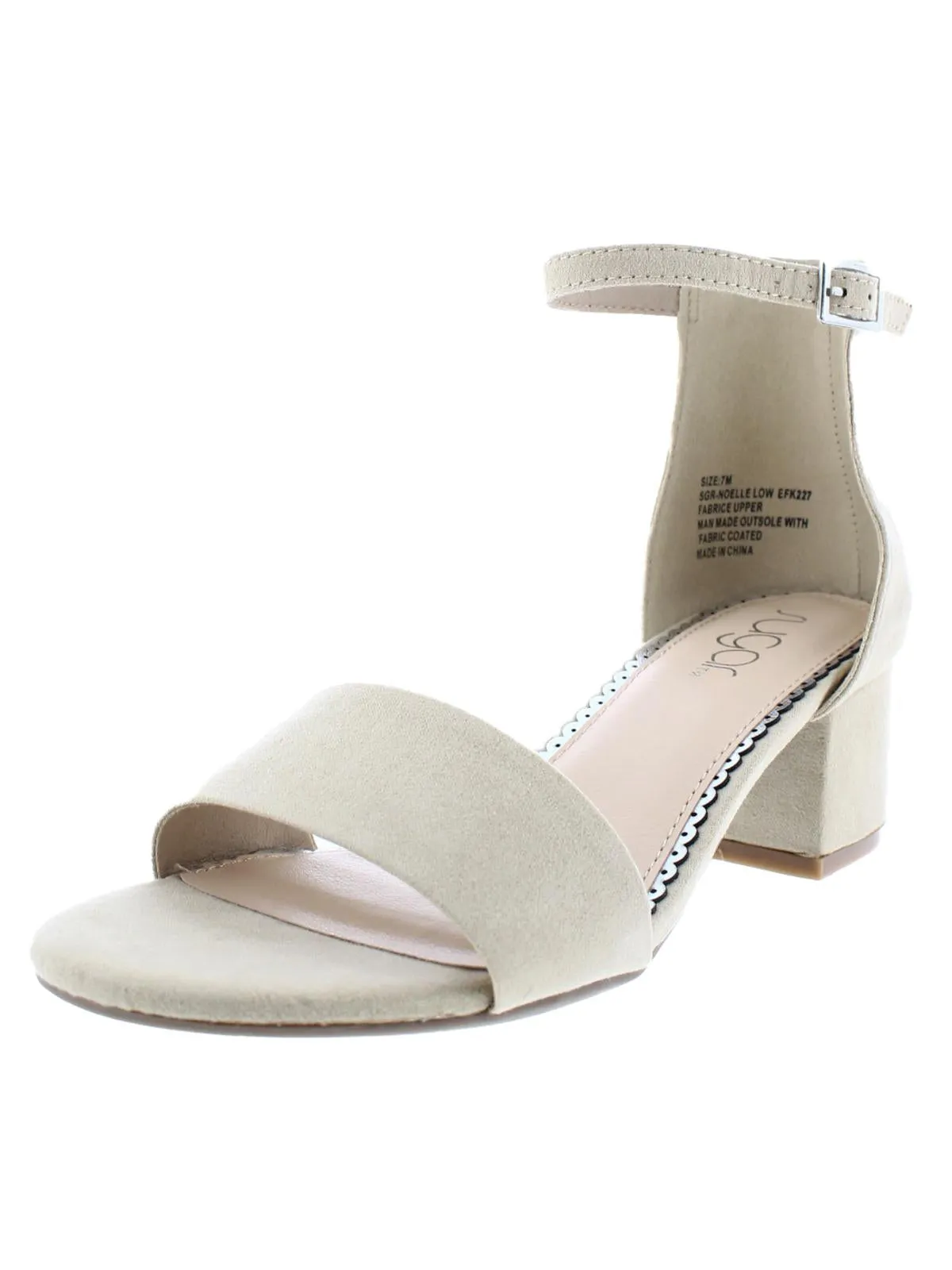 Noelle Womens Microsuede Ankle Open-Toe Heels