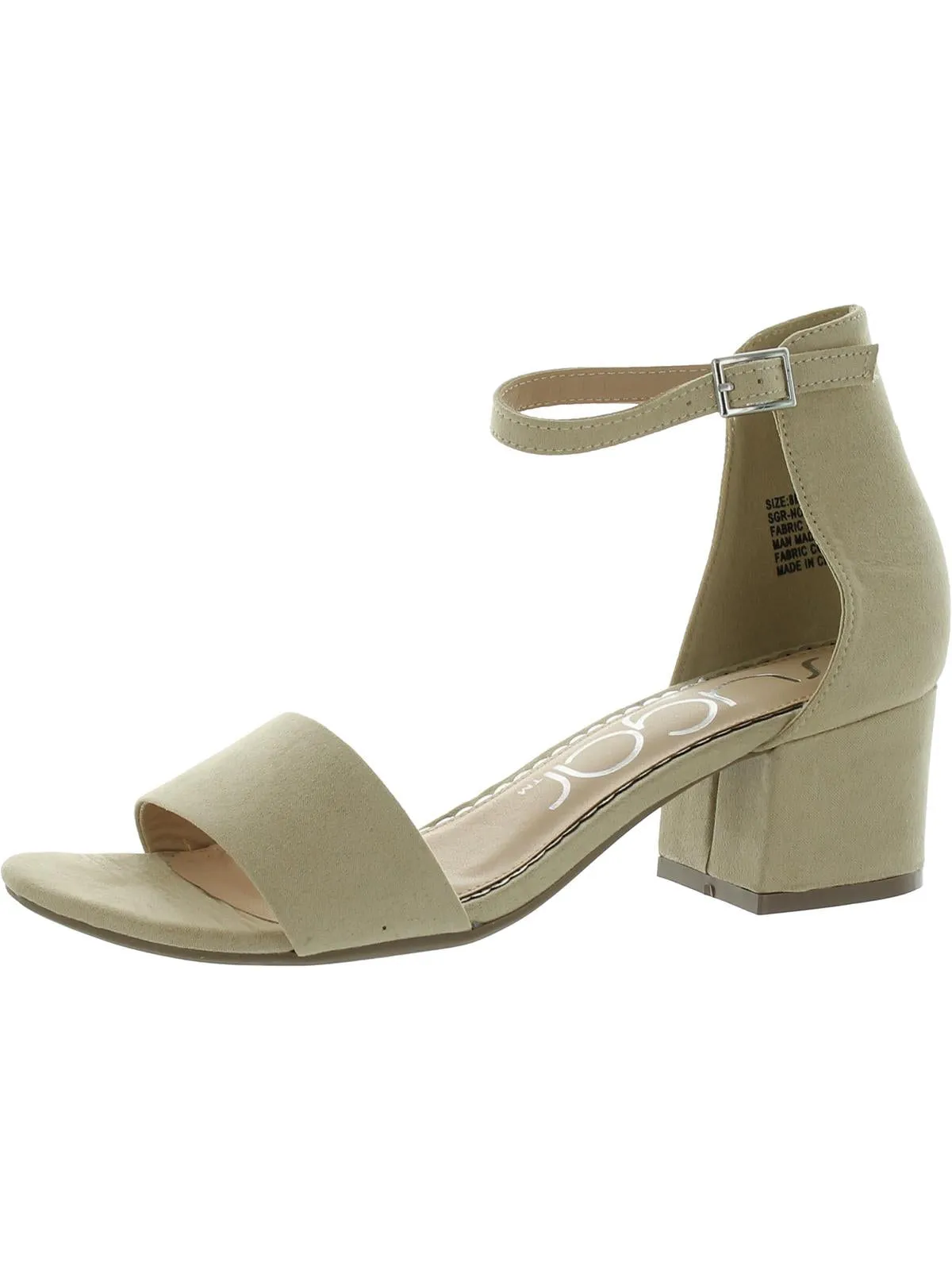 Noelle Womens Microsuede Ankle Open-Toe Heels