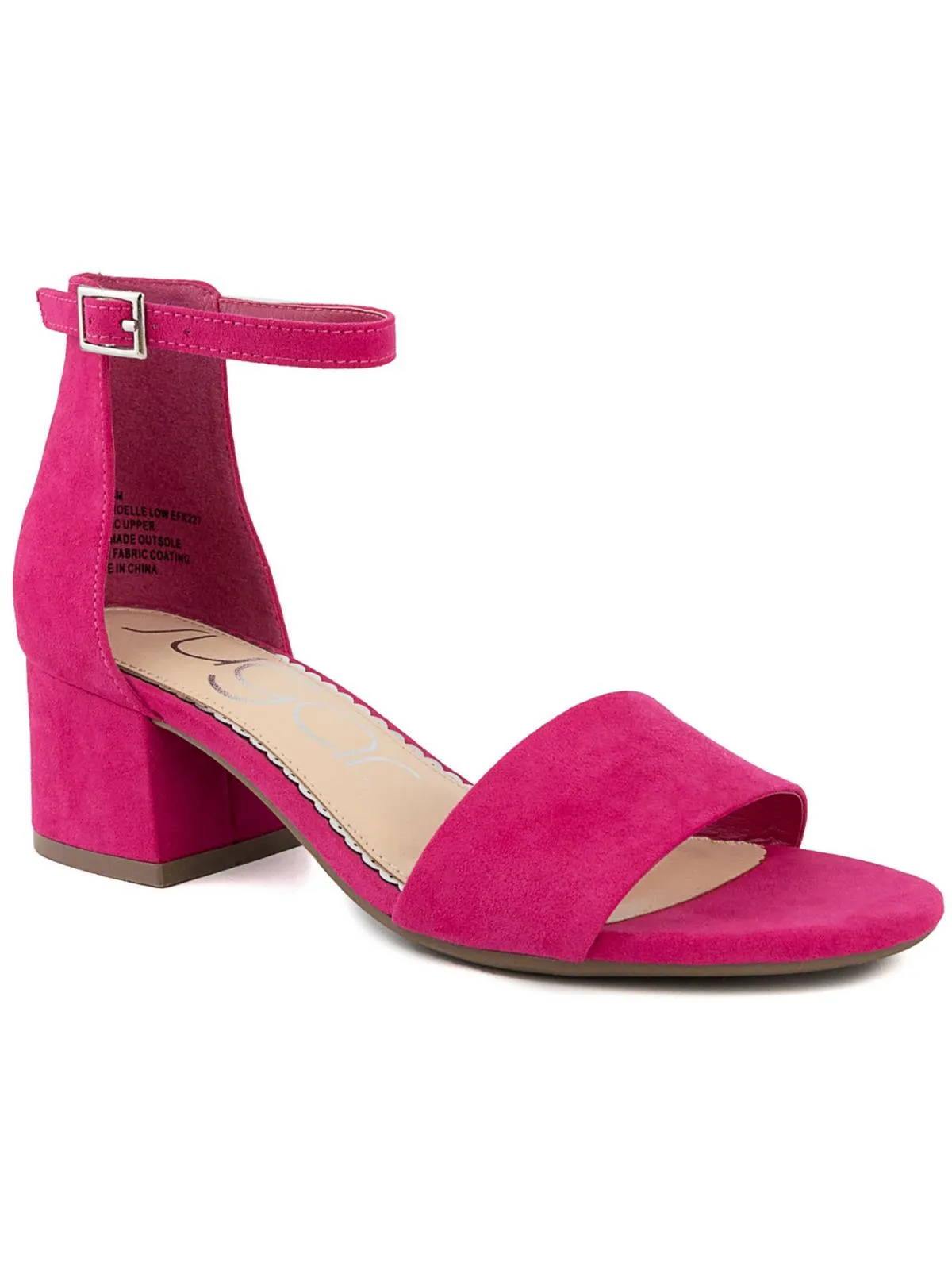 Noelle Womens Microsuede Ankle Open-Toe Heels