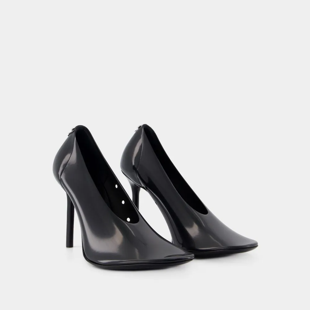 Nude Stilettos Pumps - Pvc - Black