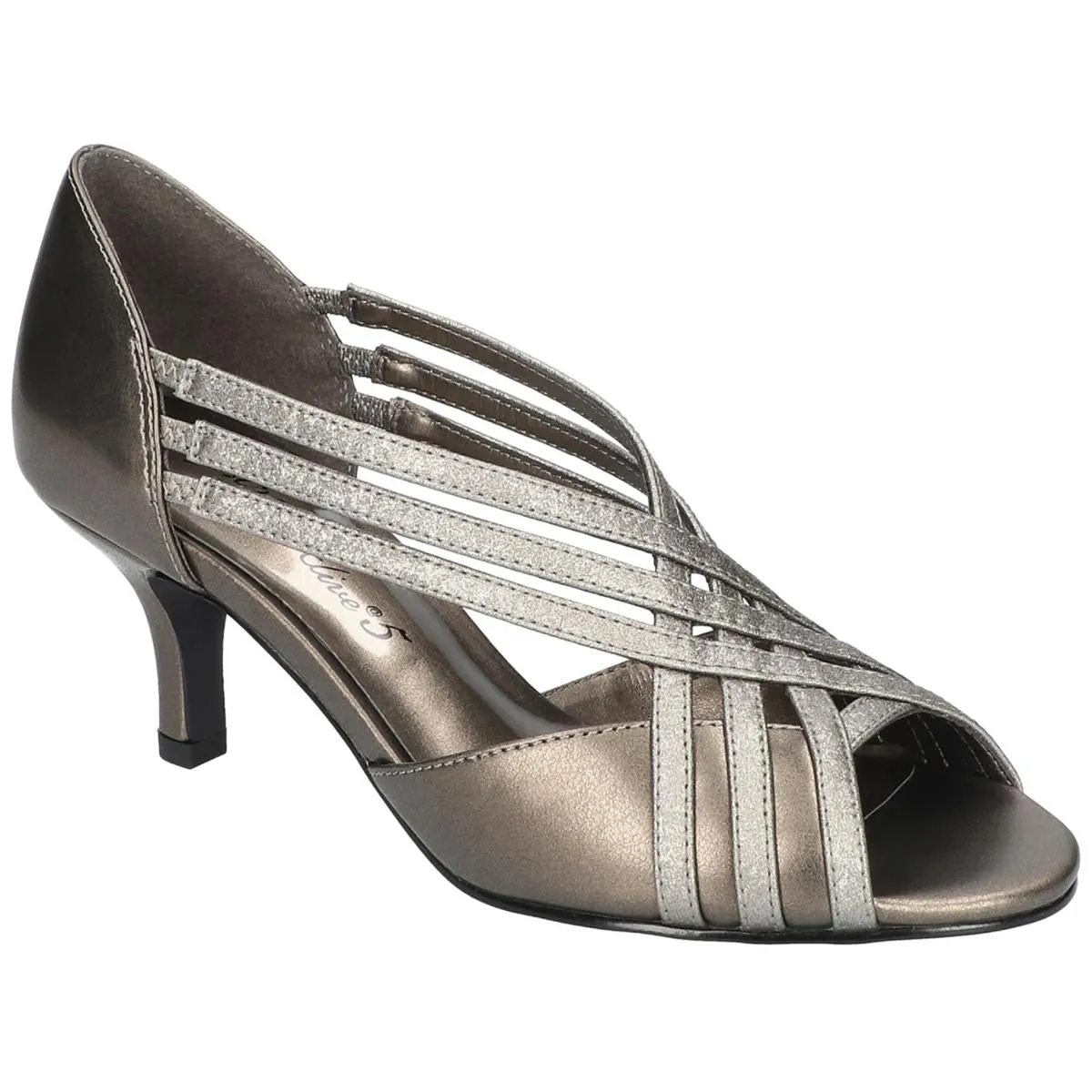 OCEANA Womens Strappy Faux Suede Kitten Heels