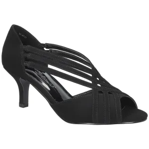 OCEANA Womens Strappy Faux Suede Kitten Heels