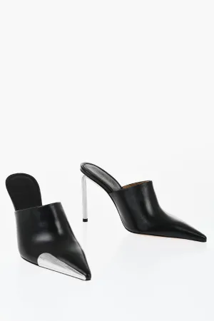 Off-White Letaher Allen Pointed Mules Heel 10 Cm