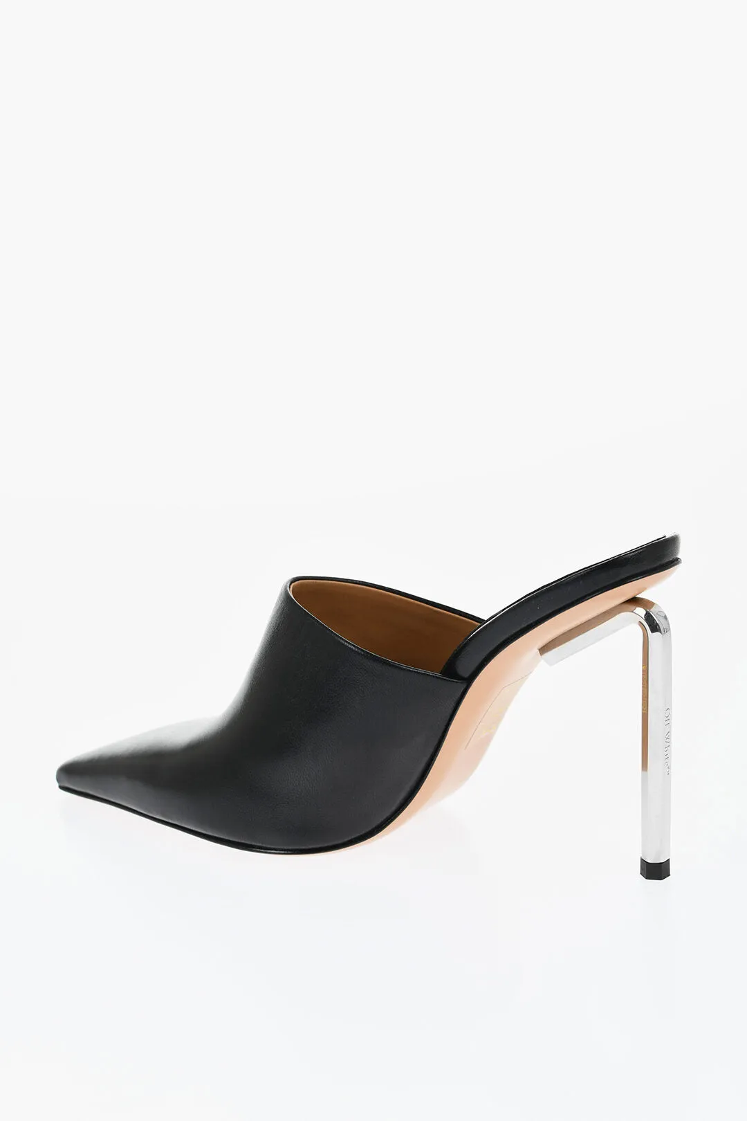 Off-White Letaher Allen Pointed Mules Heel 10 Cm
