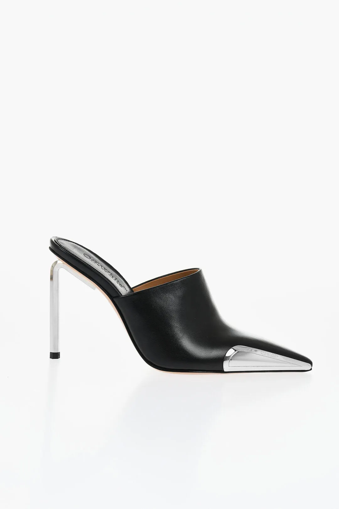 Off-White Letaher Allen Pointed Mules Heel 10 Cm