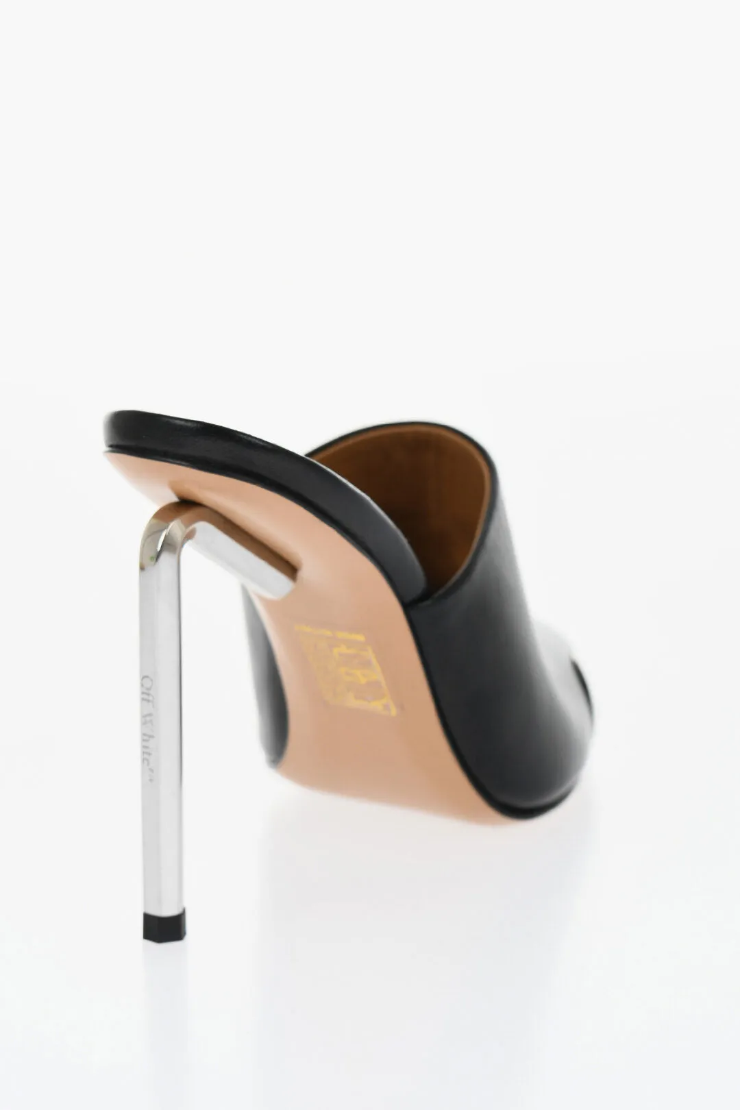 Off-White Letaher Allen Pointed Mules Heel 10 Cm