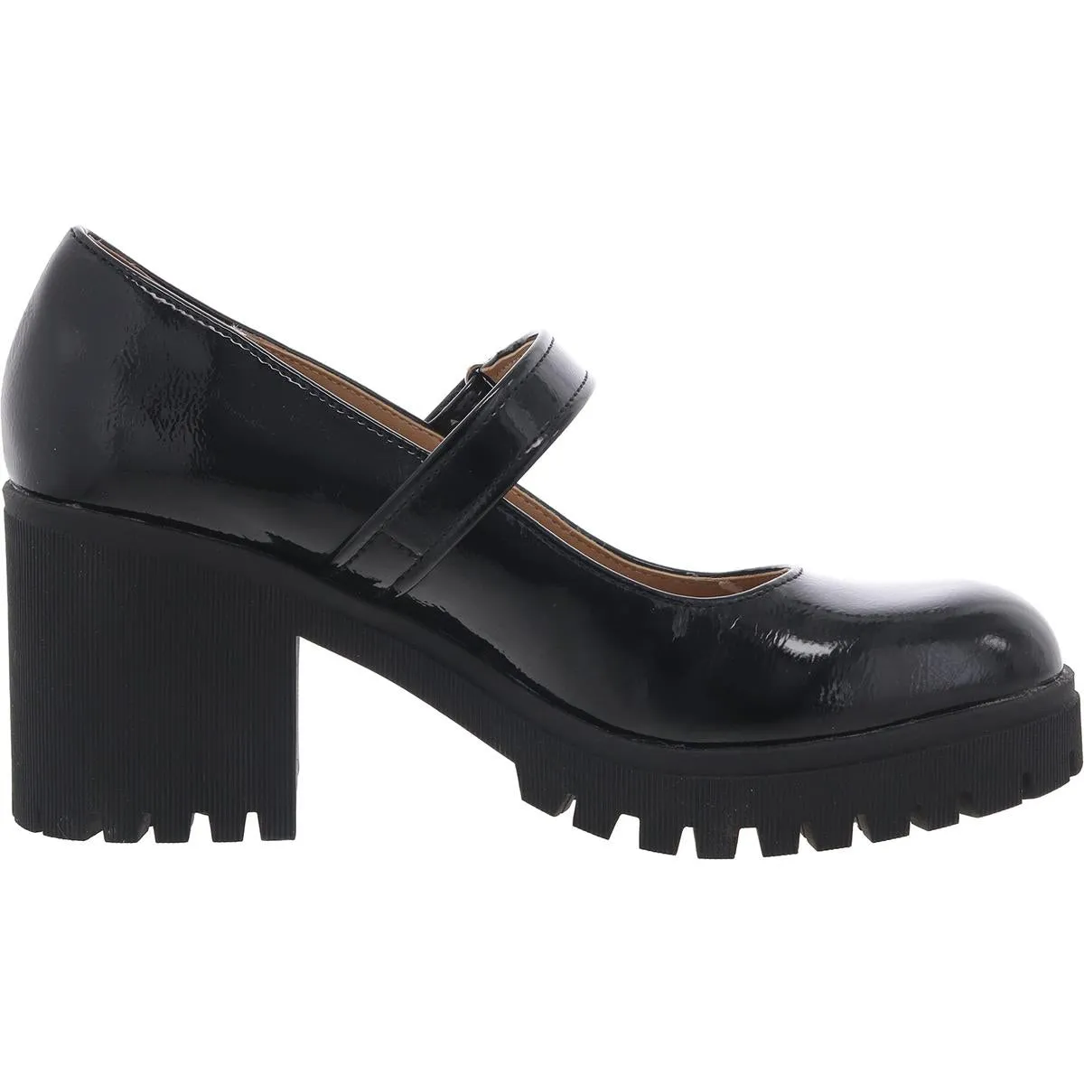 Padma Womens Block Heel Man Made Loafer Heels