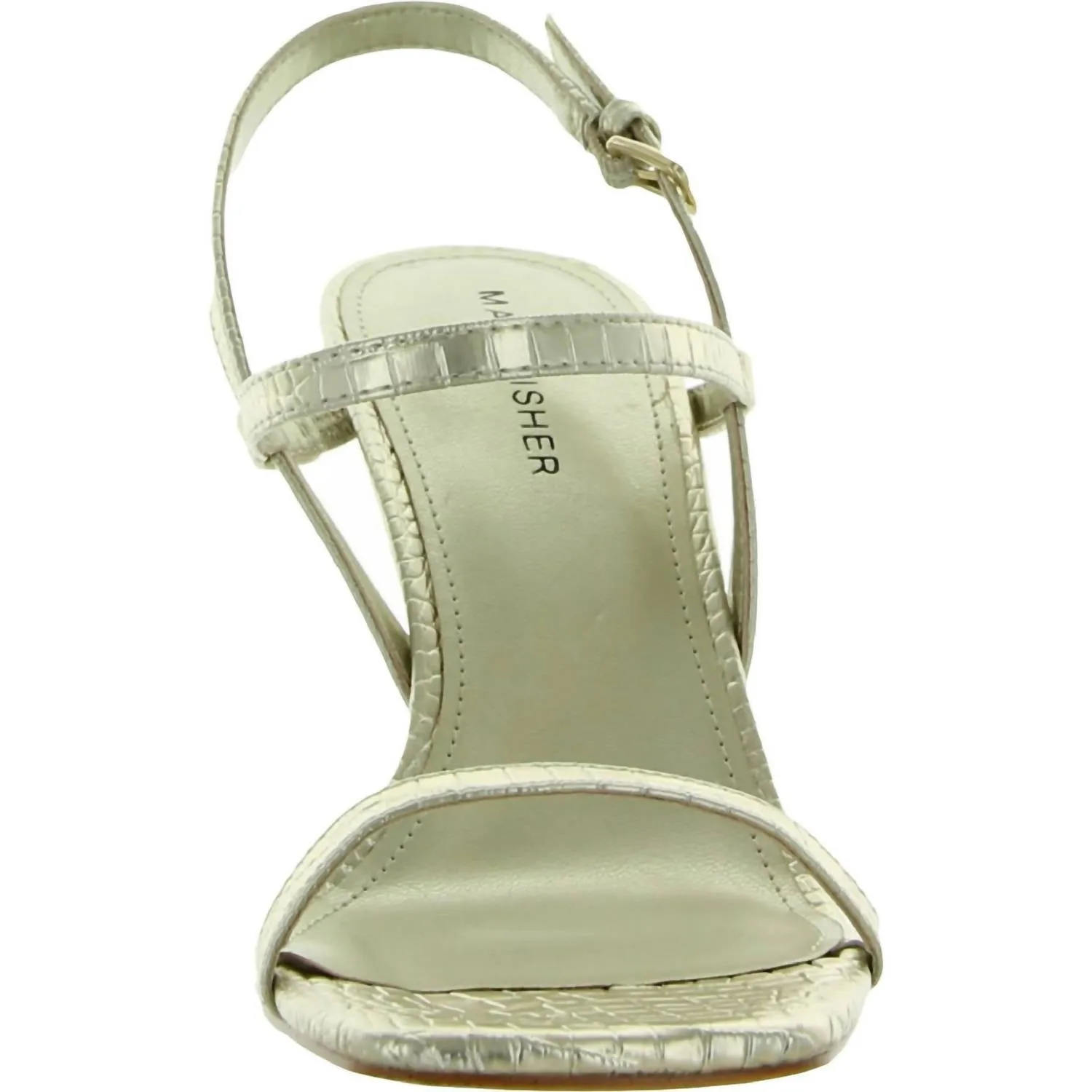 Padre Open Toe Ankle Heels In Gold