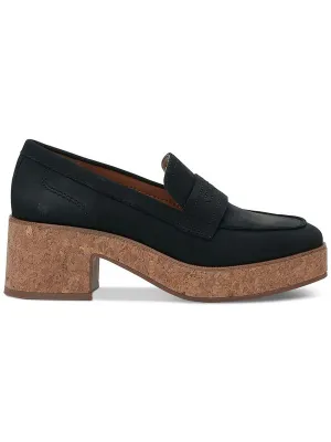Palti Womens Leather Slip On Loafer Heels