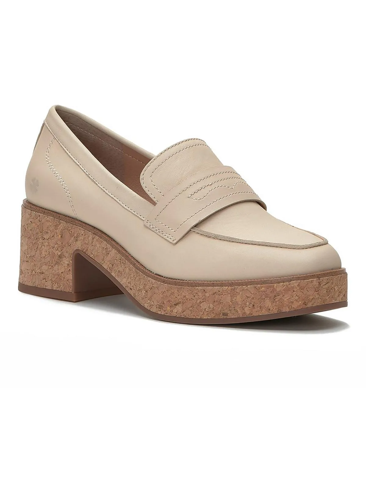 Palti Womens Leather Slip On Loafer Heels