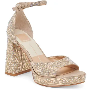 Pandro Crystal Womens Embellished Block Heels