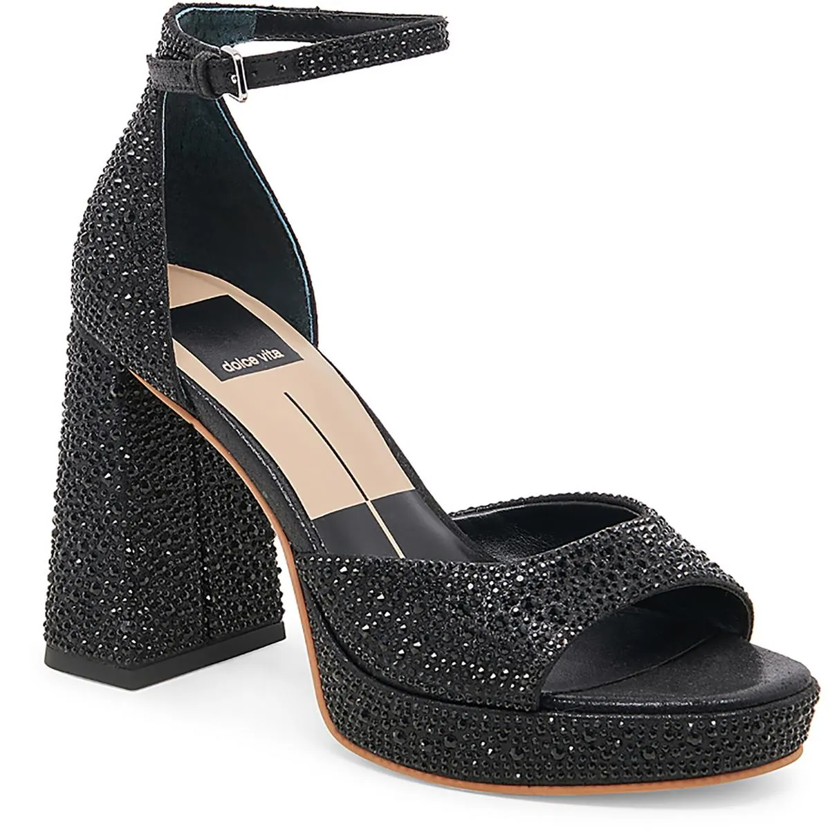 Pandro Crystal Womens Embellished Block Heels