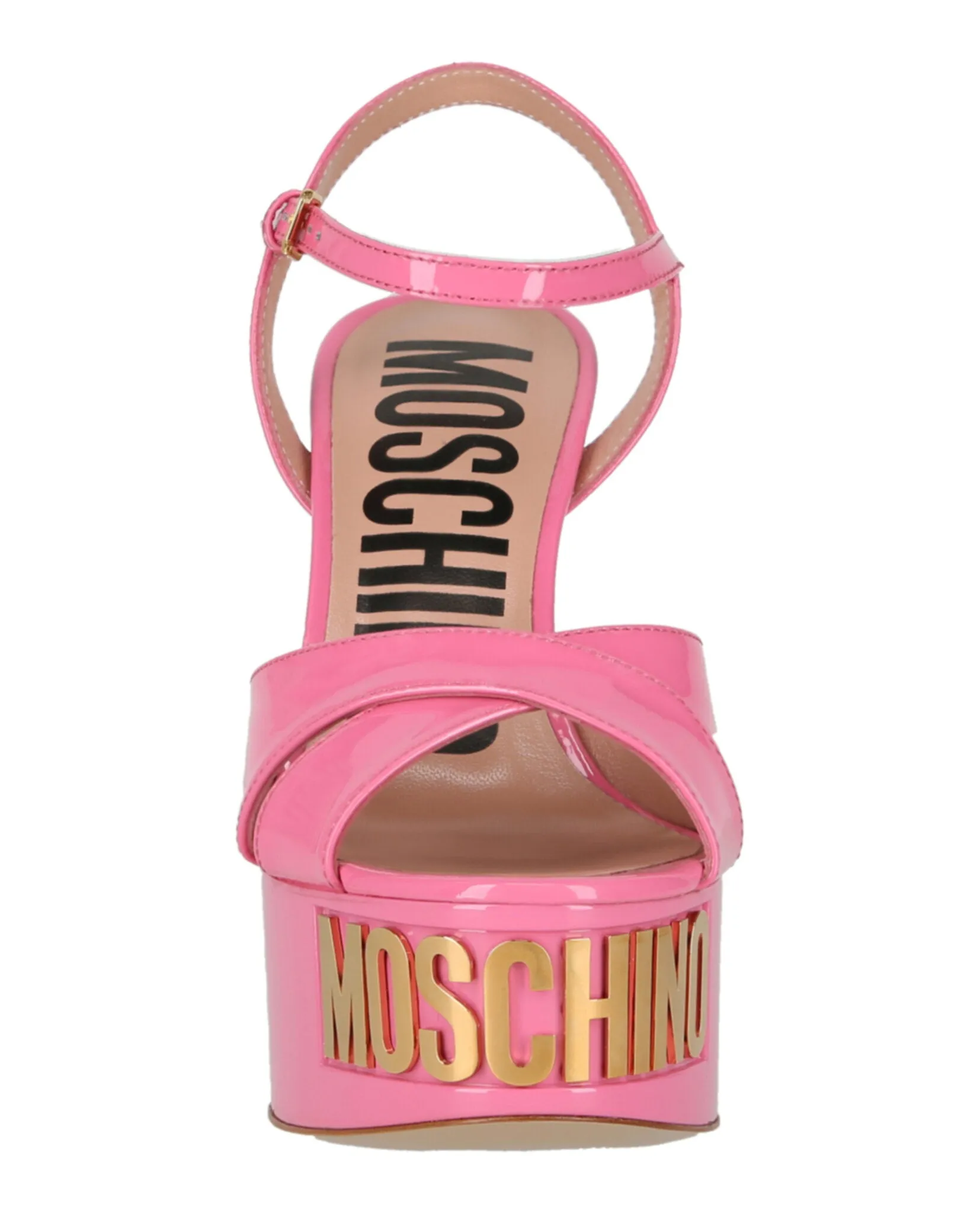 Patent Leather Logo Heeled Sandals