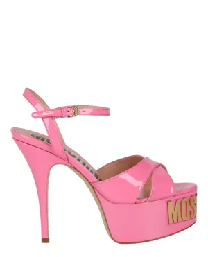 Patent Leather Logo Heeled Sandals
