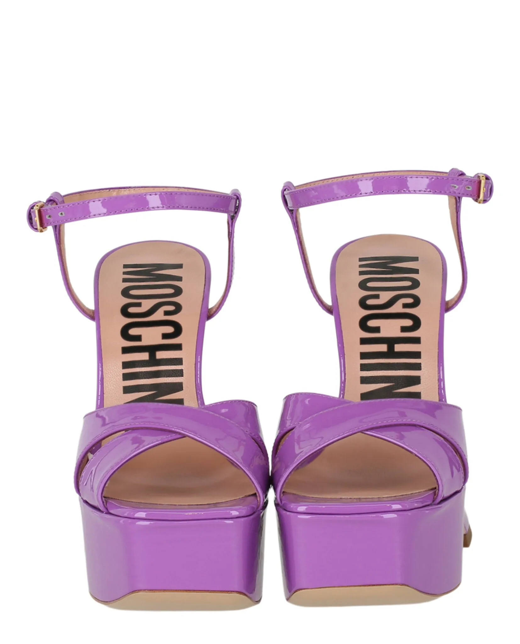 Patent Leather Platform Heeled Sandals