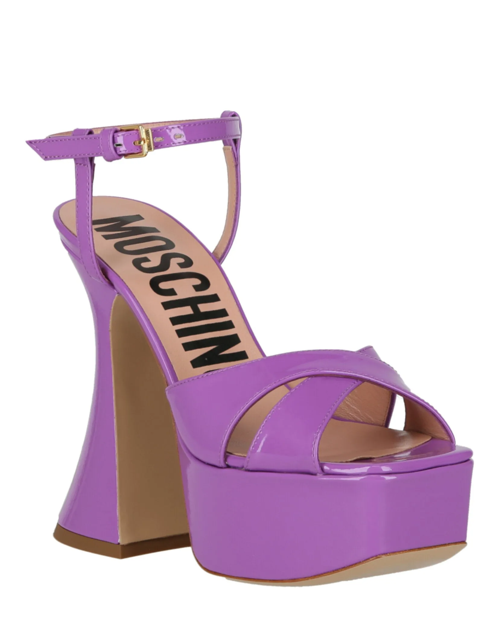 Patent Leather Platform Heeled Sandals