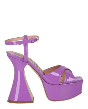 Patent Leather Platform Heeled Sandals