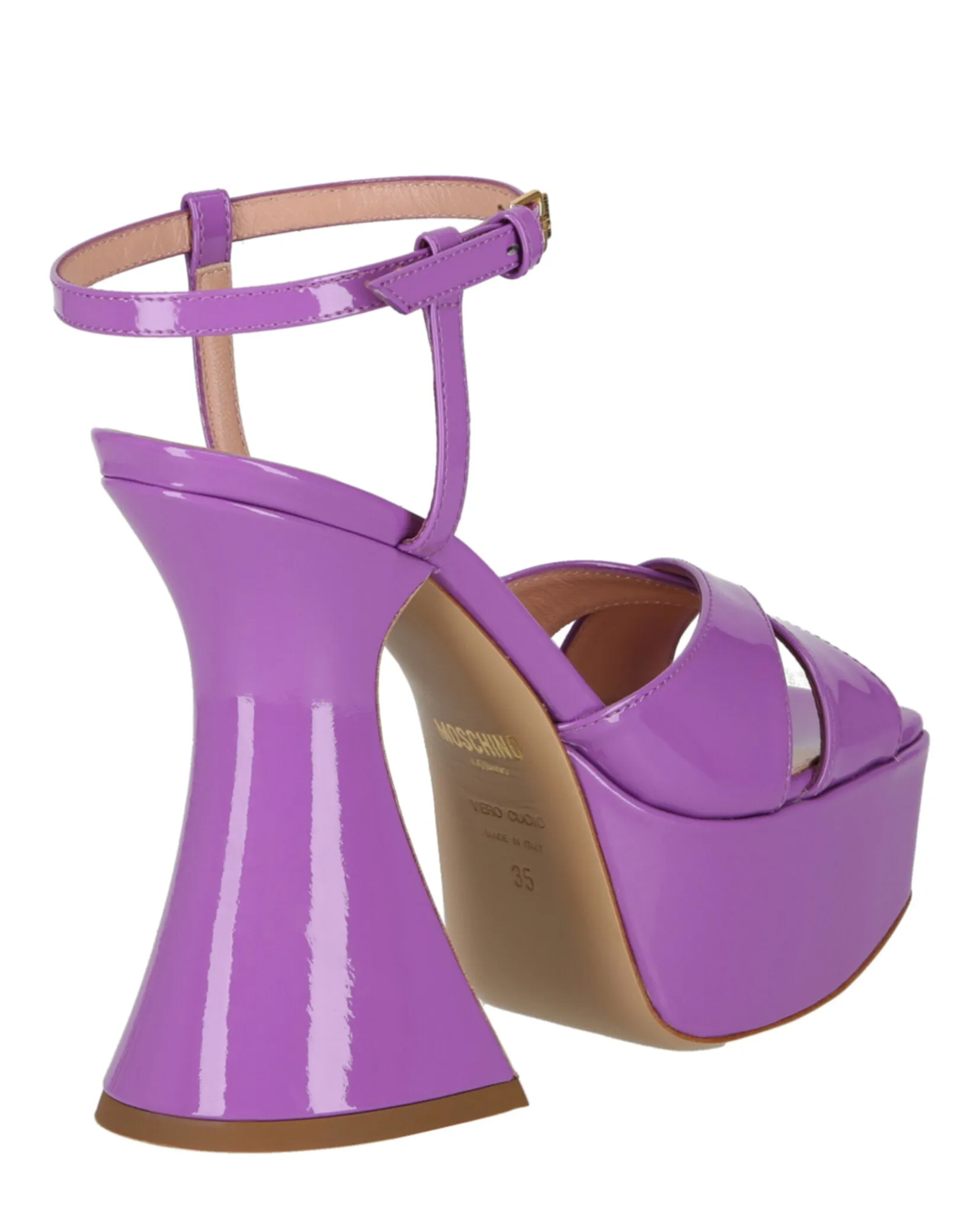 Patent Leather Platform Heeled Sandals
